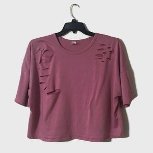 Plus Size Mauve Pink Crop Top 3X
